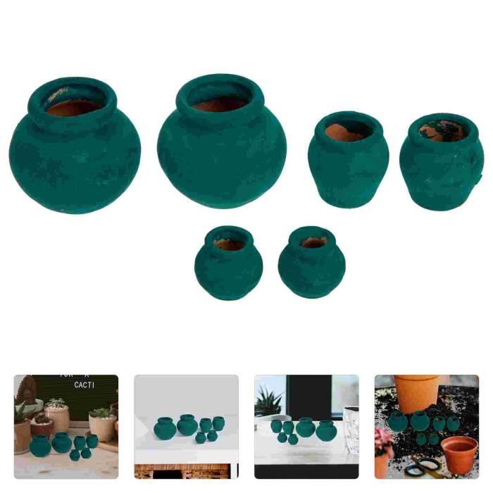 Lot De 3 Mini Pots De Fleurs En Fer Galvanisé - Taille 5x9x7 Cm - Déco Rustique Intérieur, Paysage, Bureau - Cadeau Miniature - 8