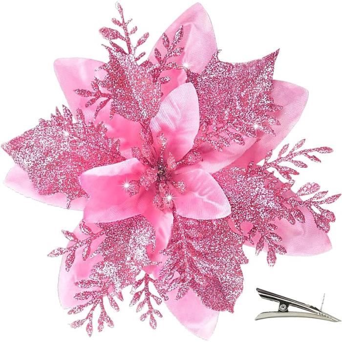 Fleurs De Poinsettias Artificielles À Paillettes Arrangement Floral 336330805261