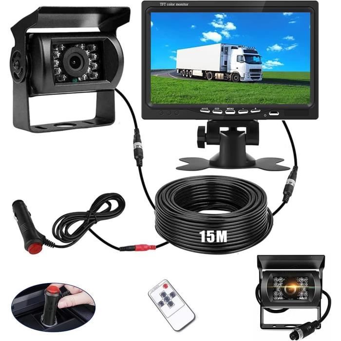 Kit Caméra De Recul Voiture – Écran LCD 5 Pouces + Caméra étanche IP67 – Guidage Distance, Vision Nocturne
