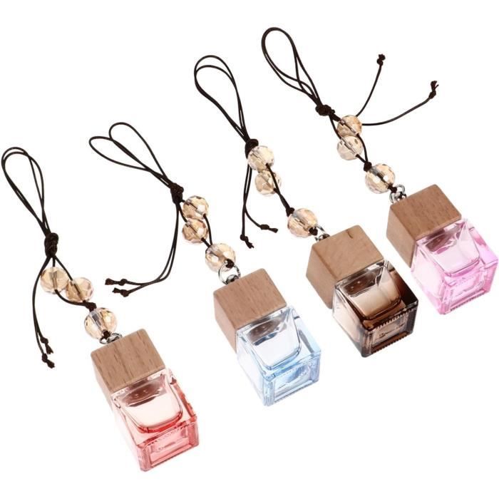 Anneome 2 Pendentifs Diffuseurs Voiture Bois Blanc - Huiles Essentielles, Décoration Parfumée Rétroviseur