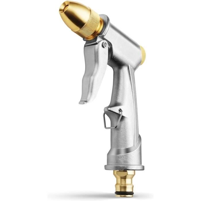 Pistolet D’arrosage Métal 10 Modes – Commande Au Pouce, Robuste Et Polyvalent - 10