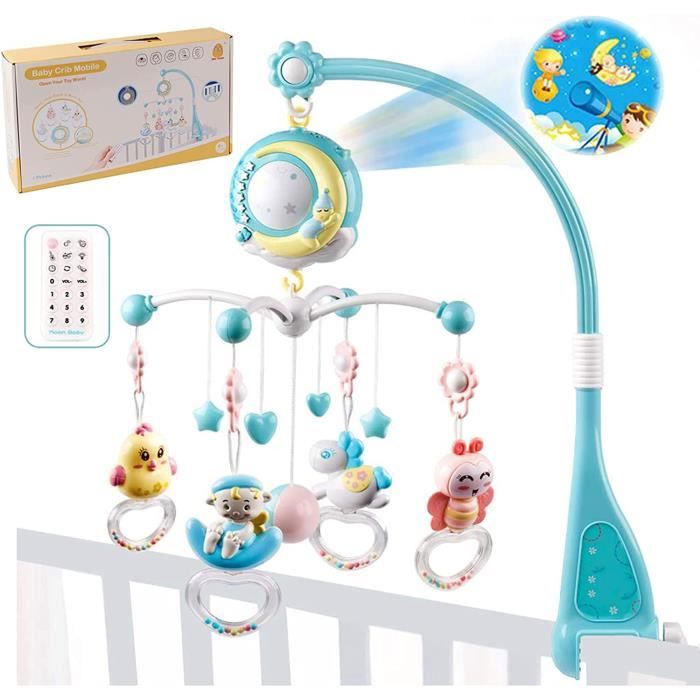 Moteur Musical Rotatif Pour Berceau Bébé - 35 Berceuses Intégrées - Rotation Et Musique - Fonctionne Sur Piles AA - À Accrocher Au Lit