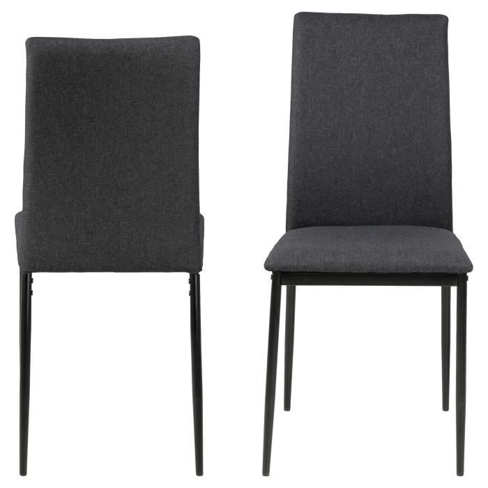 chaises demir - emob - lot de 4 - tissu gris - pieds en métal