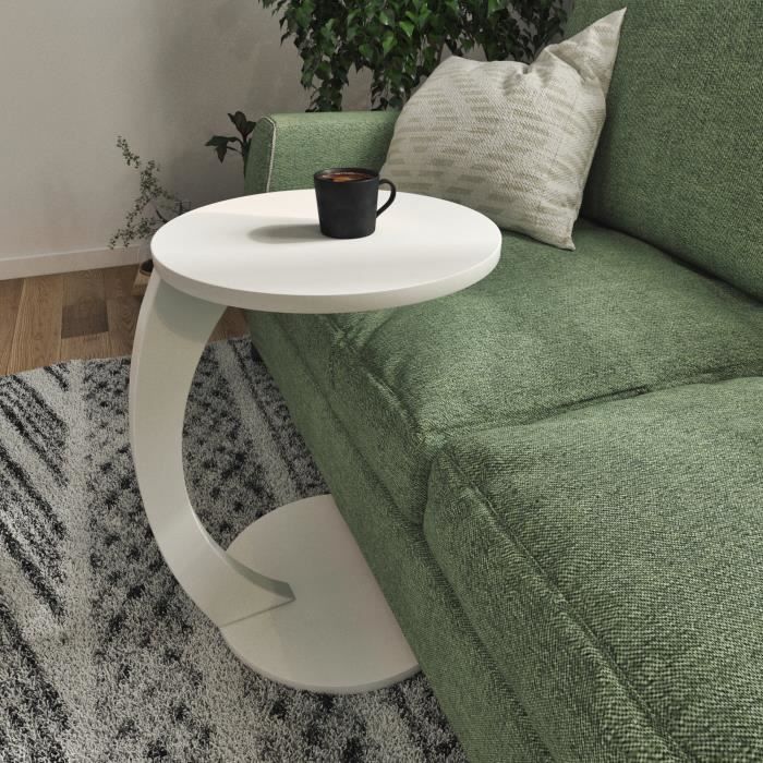 Table d’appoint Holeby ronde blanc [en.casa]