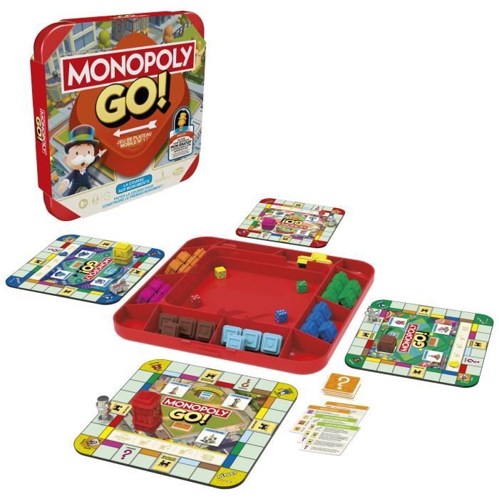 Monopoly GO! Jeu de société Jeu de plateau familial Durée 15 min Inspiré du jeu mobile à partir de