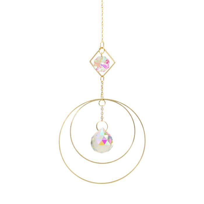 Pendentif Décoration en Cristal Rideaux Décoratifs de Bureau à Domicile pour Voiture de Jardin Clear Attrape Soleil Cristal Attrape Soleil en Cristal 4 Pièces Cristal a Suspendre Prisme Pendentif