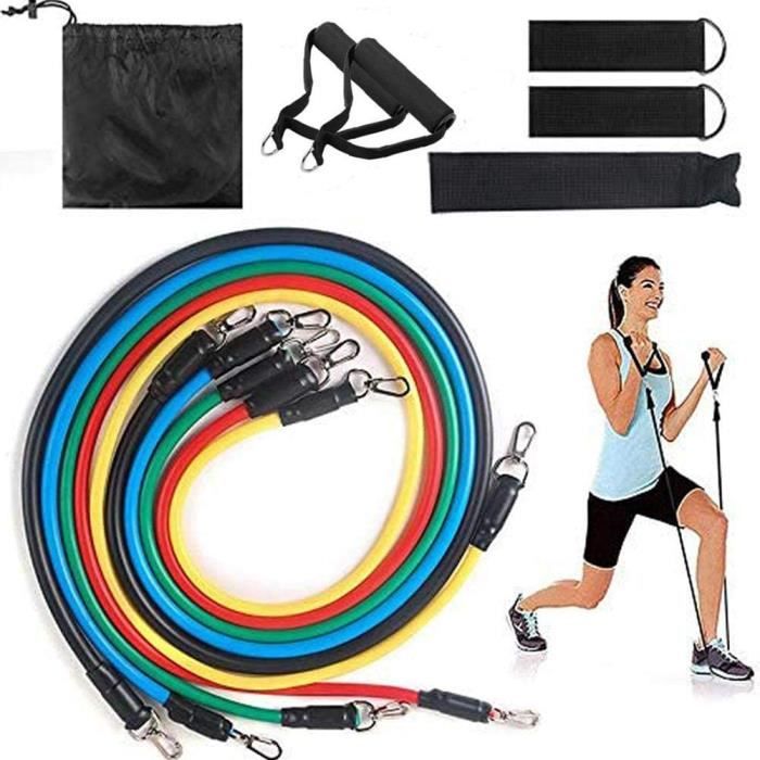 11 Pieces Resistance Band Set Pour Musculation Fitness Maison Gym Yoga Exercice