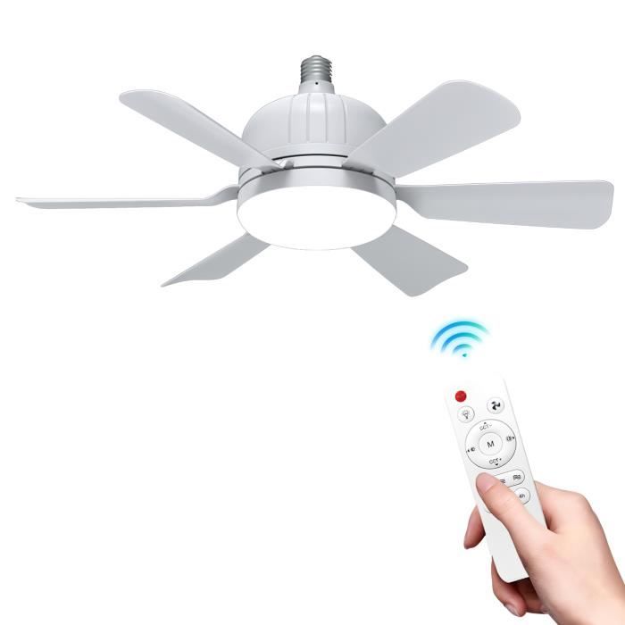 Ventilateur plafond - JOULLI - 40W - 3 niveaux de réglage - 3 modes déclairage - minuterie - Joulli