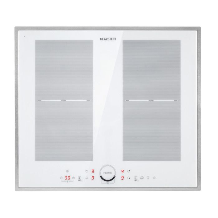 Klarstein Delicatessa 60 Prime table de cuisson à induction 4 Zones 7000W minuterie blanche