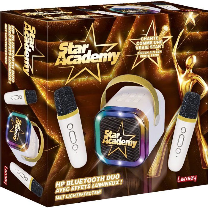 Jeu musical - LANSAY - STAR ACADEMY - HP BLUETOOTH DUO - ENCEINTE ET 2 MICROS SANS FIL - Karaoke - Dès 14 ans
