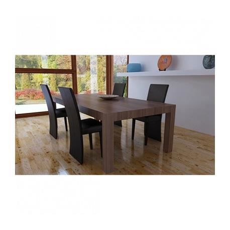 Lot de 4 Chaises en bois modernes (chocolat) Maja+  Cdiscount Maison