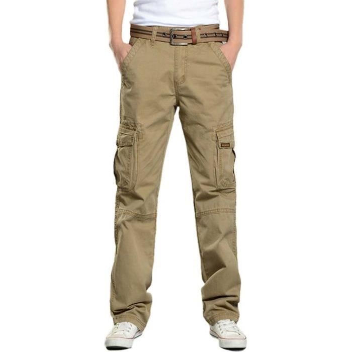 Homme Pantalon Long Pantalon Cargo Coton Business Casual Taille Haute Hiver classique