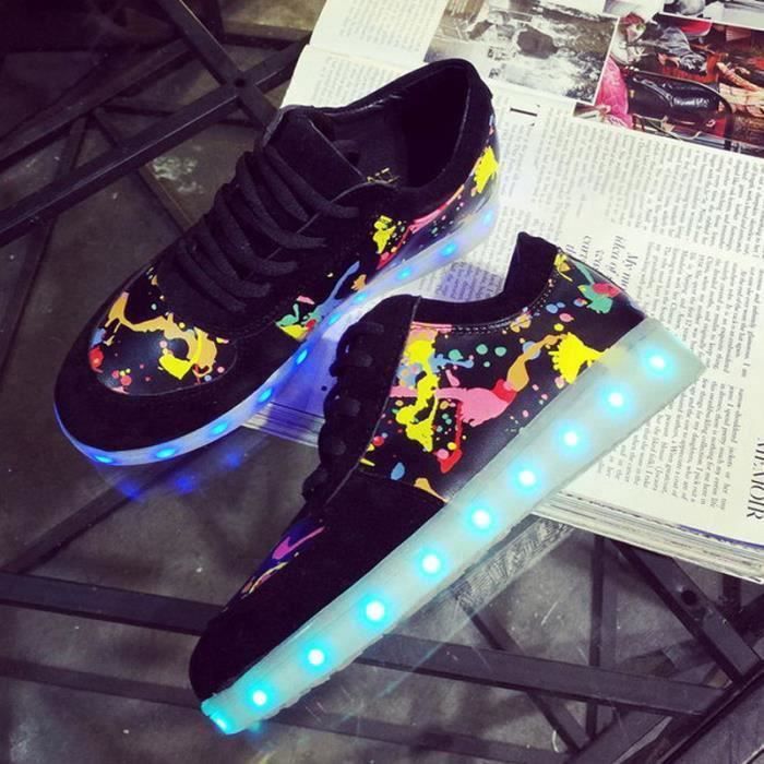 Baskets Hommes FUNMOON Chaussure A Led Noir Synthétique - Main Image