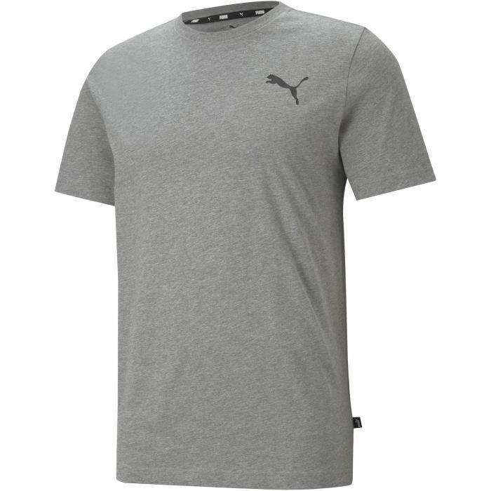 Tee-shirt avec petit logo - Puma - Coton - Homme - Gris