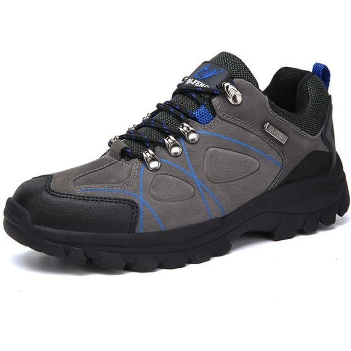 Chaussures De Randonnée/homme Sans Lacets - Cuir Suédé, Semelle Antidérapante - Confort Orthopédique Et Respirable