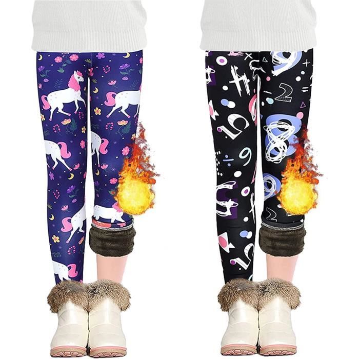 Chaud Toison Leggings Fille Doublé Polaire Pantalon Chauds Hiver Extensible  pour Filles Enfant Rêveur Thermiques Legging 2 pcs Multicolore - Cdiscount  Prêt-à-Porter