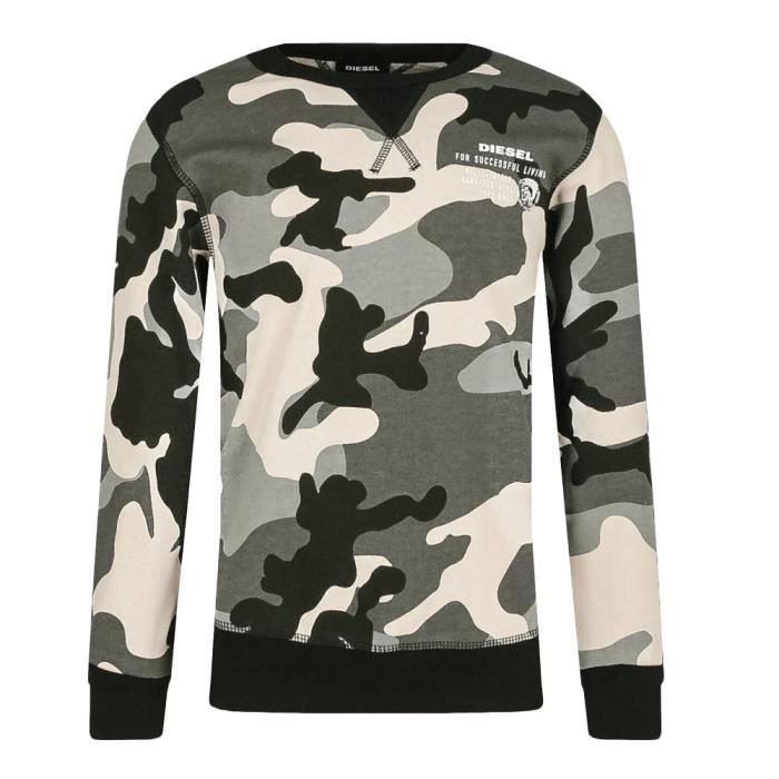 Sweat Camouflage Gris Garçon Diesel Felpa