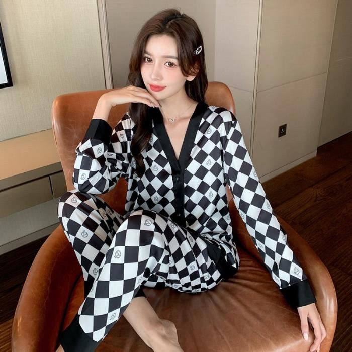 Ensemble pièces pyjama en soie femme Vêtements de maison en soie