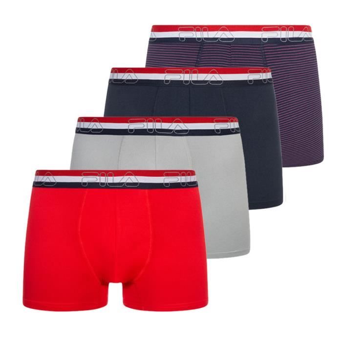 Boxers Homme Fila Brief Rouge/Gris Lot de Coupe courte