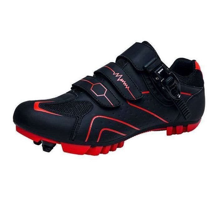 Chaussures Vélo Route et VTT Homme JINDING 568 - Respirantes, Anti-abrasion, Anti-crevaison - Rouge