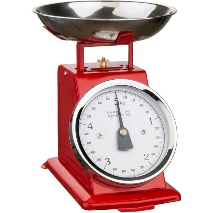 Balance de cuisine - OGO LIVING - OGO 7915011 - Plateau amovible en inox -  Rouge - Graduation 20g - Cdiscount Electroménager