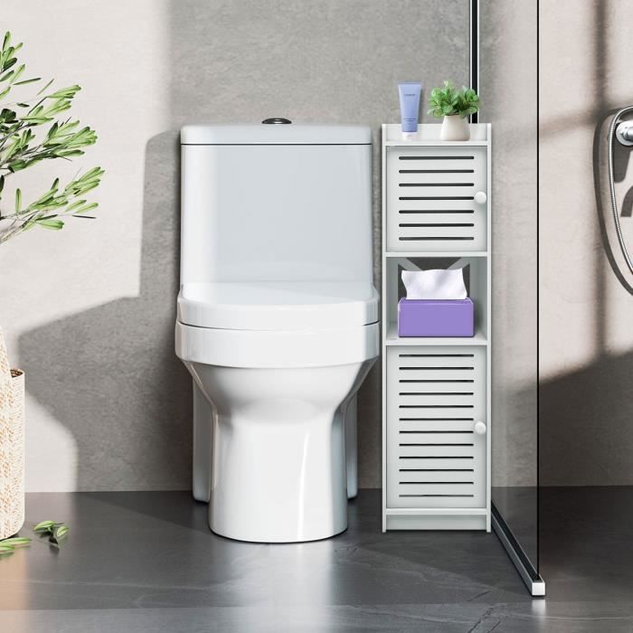 Armoire de salle de bain étanche OHMG - Blanc - Meuble de rangement multifonction pour cuisine couloir entrée