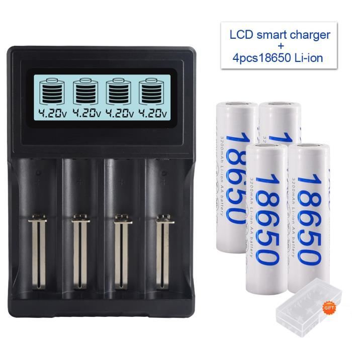 Chargeur Double Fente Pour Batteries 18650 Li-ION – Protection Complète, Charge 3-8h, Entrée 110-240V