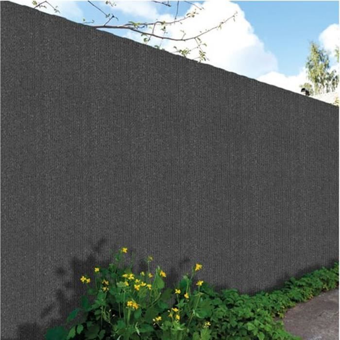 Canisse de jardin en PVC double face en rouleau de 3 m coloris gris anthracite, 2,00 m x 10 m