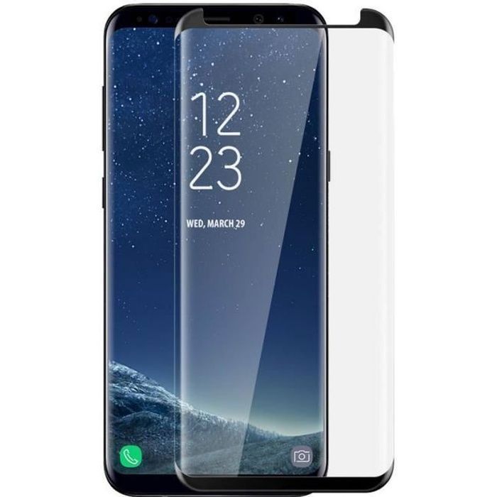 NUOCHENG 2 Pièces Verre Trempé pour Samsung Galaxy S8 3D Incurvé Film Vitre Protection Ecran sans Bulles Dureté 9H Anti Rayures Protecteur D/'écran pour Samsung Galaxy S8