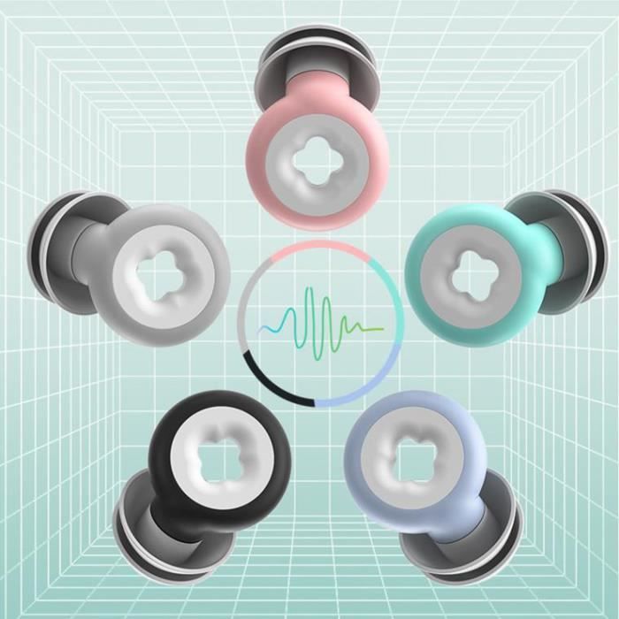 Bouchons D'oreilles Anti-bruit Wavears - Réduction Jusqu'à 30dB - Silicone Souple Lavable - Pour Sommeil, Travail, études, Concerts
