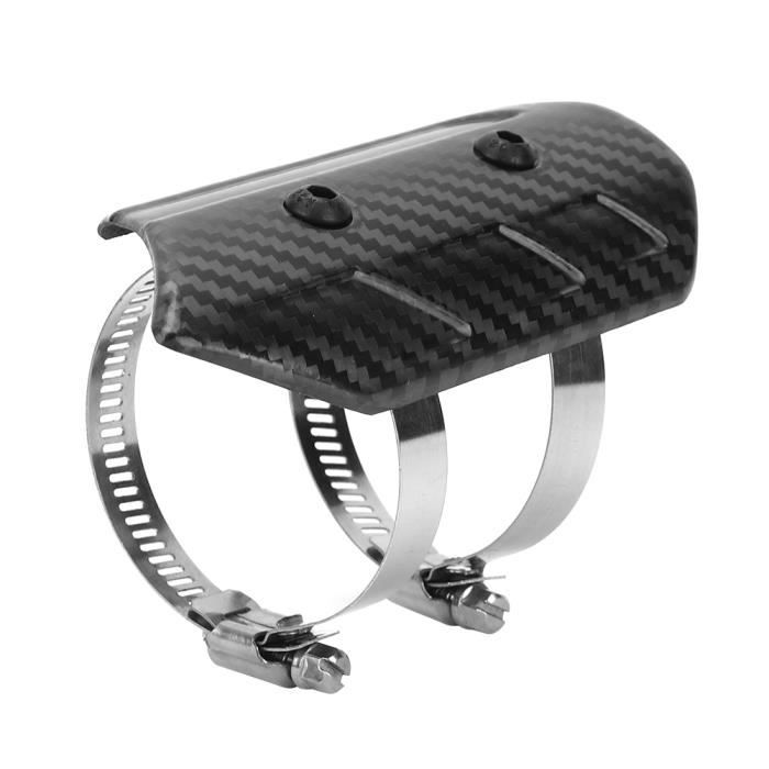 Bouclier Thermique Échappement Moto En Fibre De Carbone - Protection Universelle 110x60mm Pour Pot D'Échappement
