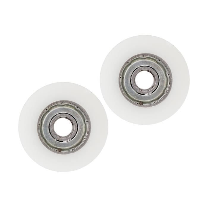 Lot De 10 Rouleaux Silencieux Pour Porte De Garage - Nylon, Roulements à Billes, Tige 10 Mm, Diamètre 46 Mm (Blanc)