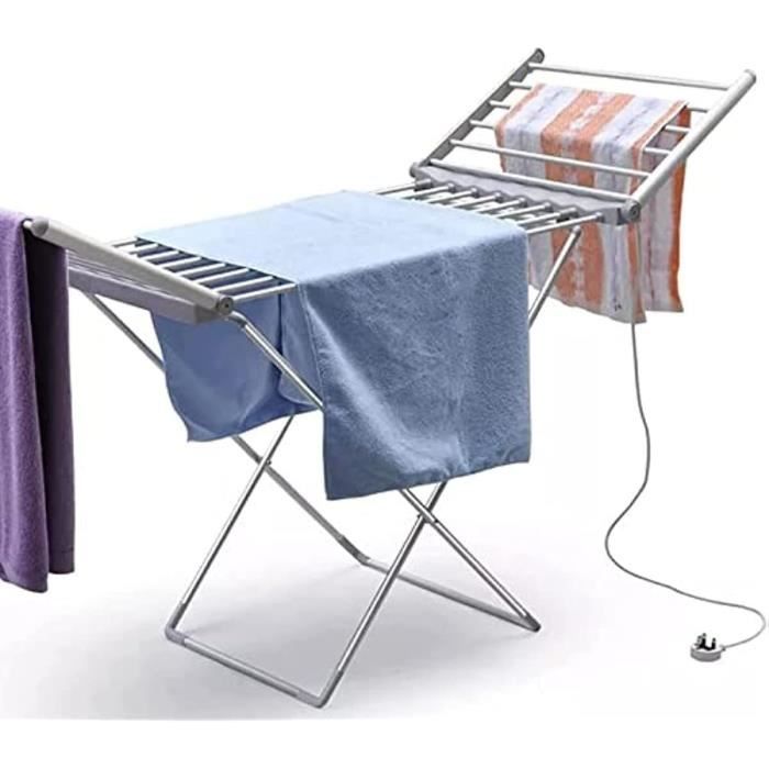Sèche-linge électrique portable avec télécommande, minuterie réglable à quatre vitesses, fonctionnement silencieux et purification par ions négatifs | Leroy Merlin