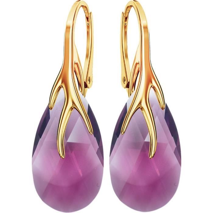 Boucles D'oreilles En émeraude Naturelle & Diamants - Argent 925 - Forme Poire - Fait Main