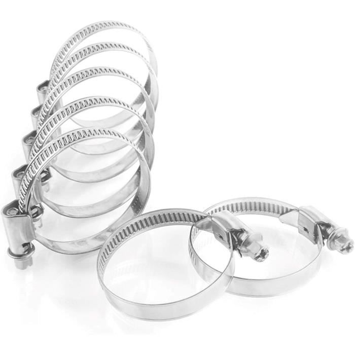 GARSIDURO 10 colliers de serrage metallique inox 50-70mm – colliers serrage  professionnels en acier inoxydable V2A pour tuyau d'142 - Cdiscount  Bricolage