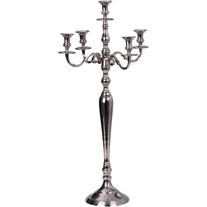 Chandelier 5 Bras Métal Or 27 Cm - Bougeoir Décoratif JJA - Neuf