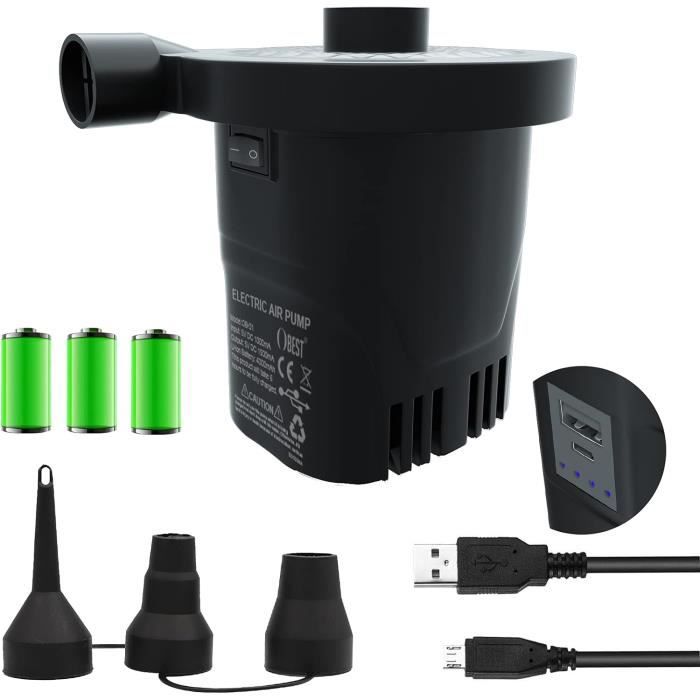 Gonfleur Électrique Rechargeable Pour Paddle, Matelas Et Kayak - Pompe à Air Portable 390L/min Avec 4 Buses