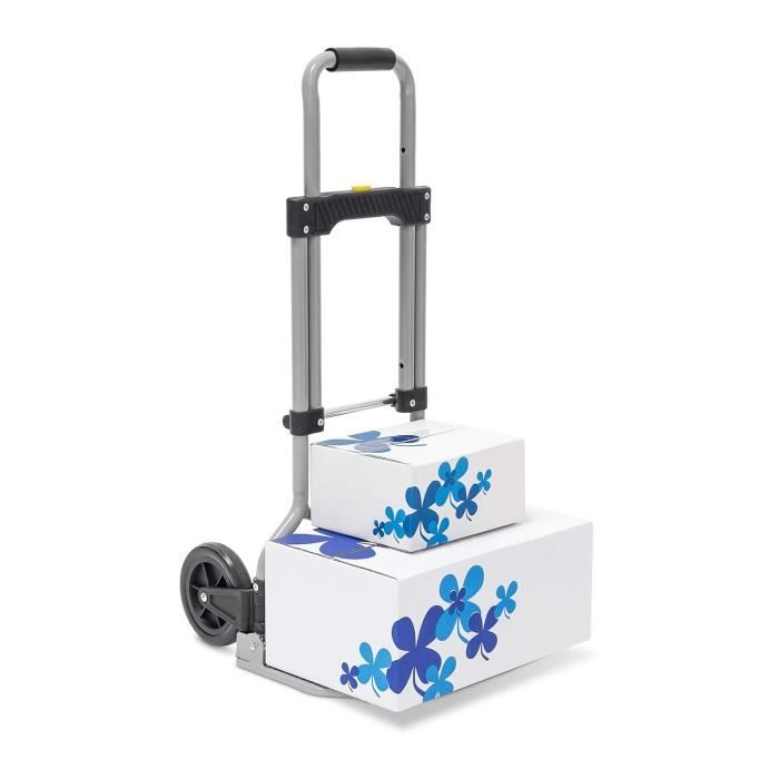 Chariot Pliable Diable Escalier 10 Roues - Hauteur Réglable, Sac étanche, Charge 75 Kg, Aluminium