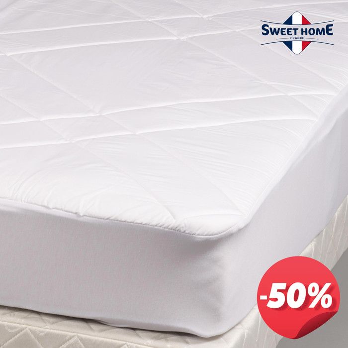 Sweethome - Surmatelas Latex 70x190/200 cm Imperméable - Enveloppe 100% Coton - Latex Naturel - Forme Drap Housse