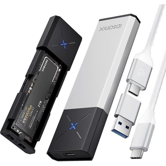 ORICO Boîtier SSD M.2 NVMe SATA USB-C 3.2 Gen2 10Gbps - Adaptateur Externe Aluminium Avec Refroidissement Pour 2230/2242/2260/2280