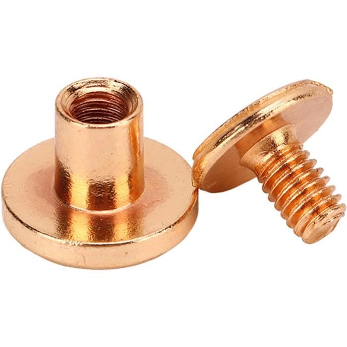 Lot De 10 Vis De Reliure En Laiton Plaqué M5 X 80 Mm - Pour Albums, Menus, Documents à Relier