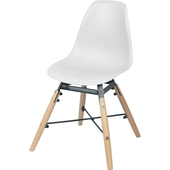 chaise enfant design scandinave judy - urban living - blanc - polypropylène - métal