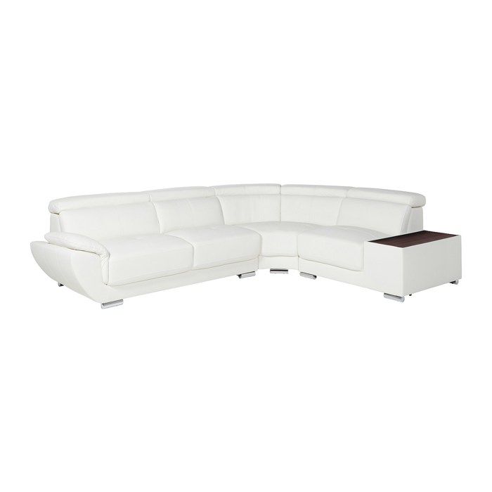 Canapé dangle en cuir NAHIA - Blanc - Angle droit