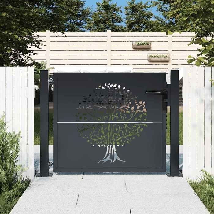 vidaXL Portail de jardin Acier 105 x 105 cm - vue 2