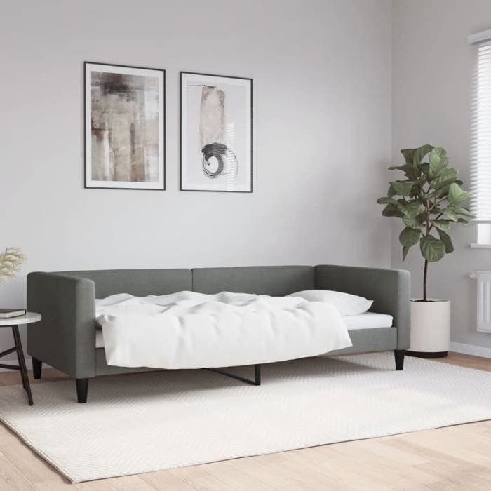vidaXL Lit de repos sans matelas gris foncé 90x200 cm tissu 353984