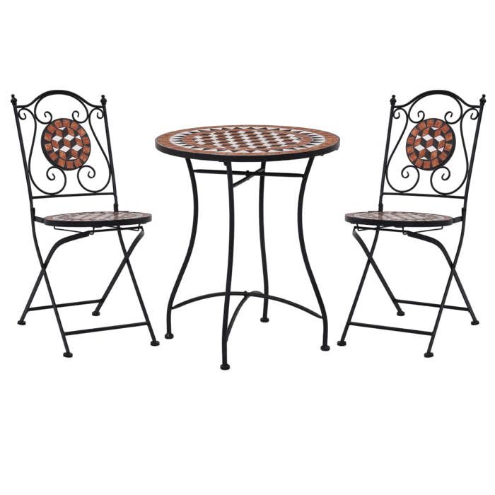 vidaXL Ensemble de bistro 3 pcs mosaïque