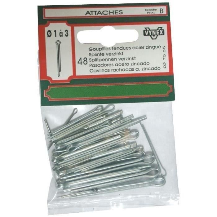 Goupille fendue - assortie - D: 1 à 3 mm