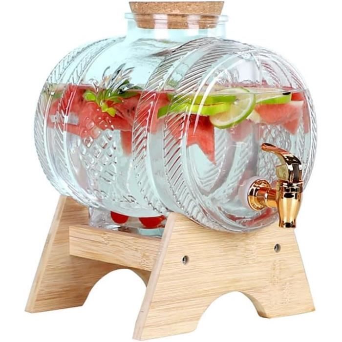 5L Grand distributeur de boissons en verre pour bière et thé avec robinet en plastique pour usage domestique ou hôtelier - Chine Jarre en verre et jarre oide prix