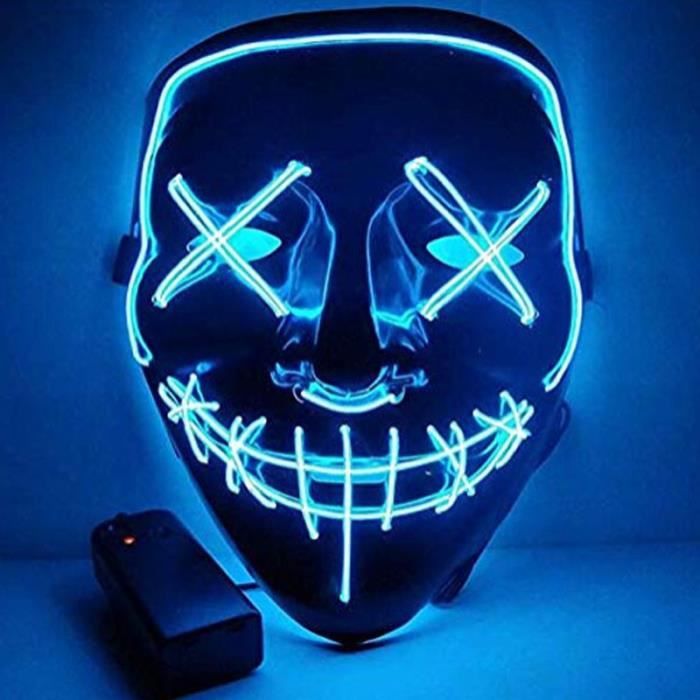 Masque LED Halloween - Festival Cosplay Costume Décorations de Fête - glace  bleue - Cdiscount Jeux - Jouets