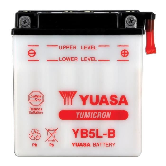 Batterie Yuasa pour scooter Peugeot 50 SV 1991-1995 YB5L-B / 12V 5Ah